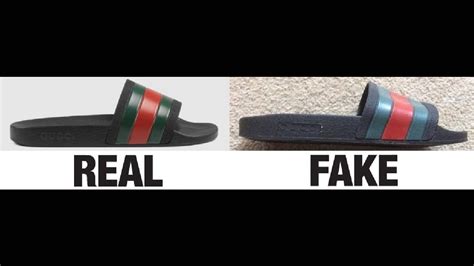 real gucci flip flops vs fake|faux Gucci slides.